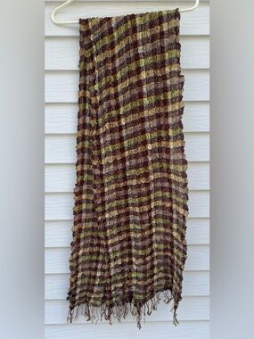 Boiled Wool Ribbon Applique Scarf by Asian Eye (74” x 11”) - UNISEX